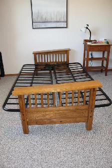 Handsome Double Bed Futon w/Oak Arm Rests - Photo 5