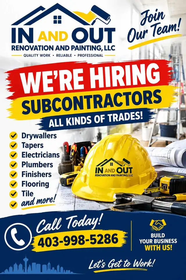 hiring. subtrades