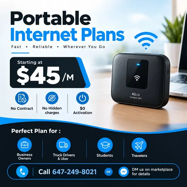 Portable Internet Starting at $45/Month – No Contract