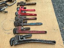 Set of 7 Vintage Pipe Wrenches ! - Photo 2