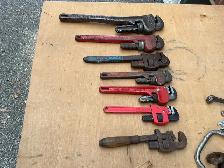 Set of 7 Vintage Pipe Wrenches ! - Photo 3