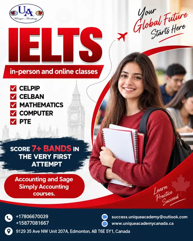 CLASSES-IELTS/CELPIP/CELBAN/PTE/SPOKEN ENGLISH-HIGHEST RESULTS