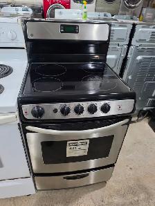 GE 24' Stainless Steel Freestanding Electric Ceramic Top Stove