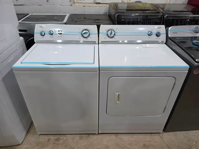 DIRECT DRIVE Whirlpool 27'  Top-Load Washer & Front-Load Dryer