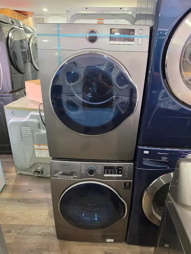 Samsung 24' Grey Front-Load Stackable Washer & Electric Dryer