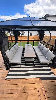 2 x Patio Sets . 5 piece metal modular set