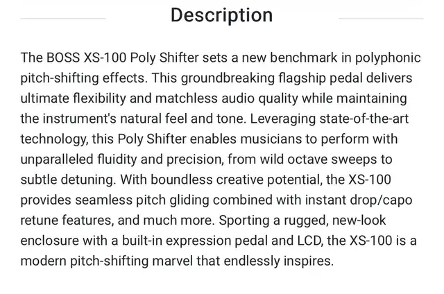 Boss XS-100 for sale