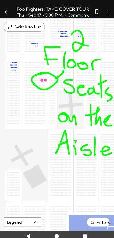 2 Floor Seats on Aisle - Foo Fighters Edmonton Sep 17 (145/ea)