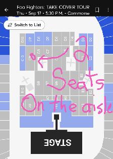 2 Floor Seats on Aisle - Foo Fighters Edmonton Sep 17 (145/ea) - Photo 4