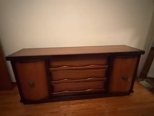 Free delivery used antique Vintage Mid-Century Wood Dresser