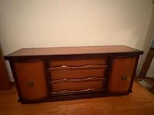 Free delivery used antique Vintage Mid-Century Wood Dresser - Photo 2