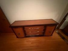 Free delivery used antique Vintage Mid-Century Wood Dresser - Photo 3