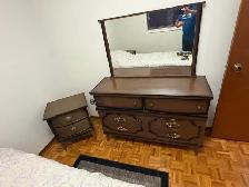 Free delivery used Vintage Dresser with Mirror and Nightstand