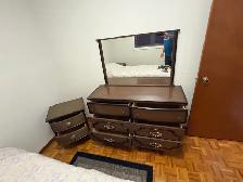 Free delivery used Vintage Dresser with Mirror and Nightstand - Photo 7