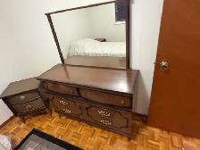 Free delivery used Vintage Dresser with Mirror and Nightstand - Photo 8