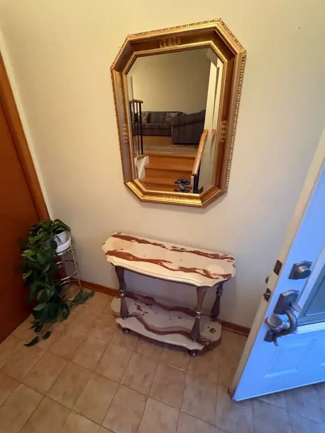 Free delivery used Vintage Marble Console Table with Mirror