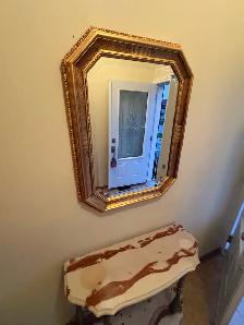 Free delivery used Vintage Marble Console Table with Mirror - Photo 7