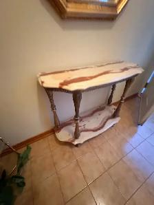Free delivery used Vintage Marble Console Table with Mirror - Photo 8