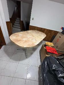 Free delivery used Oval dining table with marble-look finish - Photo 10