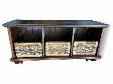 Entryway shelf with 3 Wicker Baskets