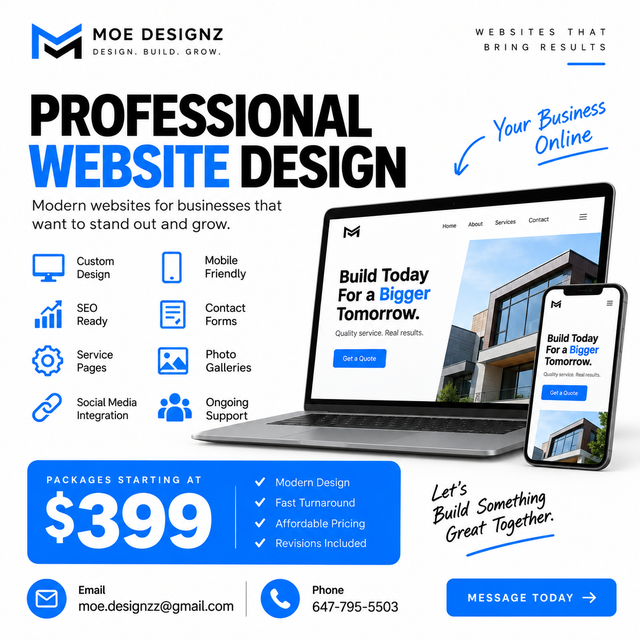 Professional Website Design for Businesses – Starting at $399