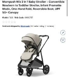 Like new Mompush Wiz 2 in 1 Baby Stroller