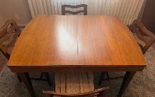 VINTAGE Walnut 6-piece Dining Set with China Cabinet