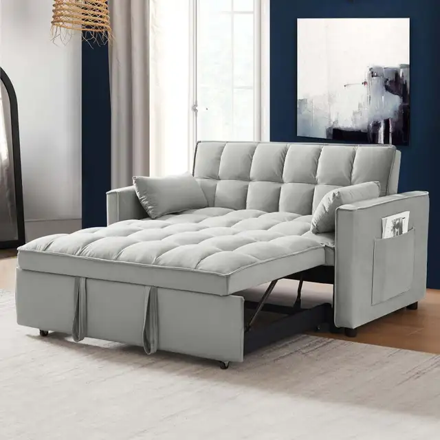 New Sectional Sofa Bed storage side pocket  Grey Amazing Sale