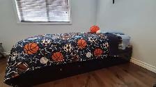 2 standard twin beds with draws