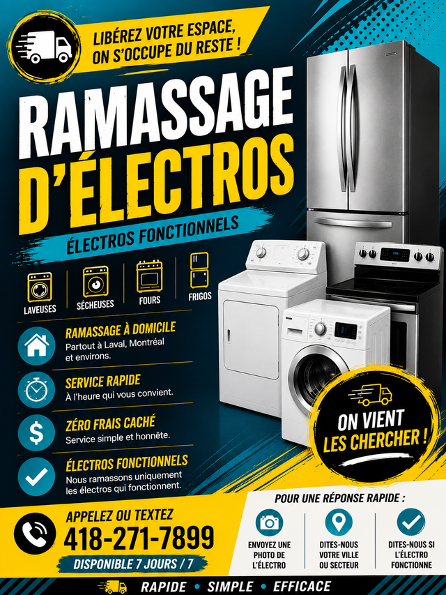 Ramassage Électroménager GRATUIT