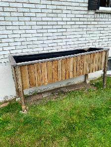 wood framed raised garden