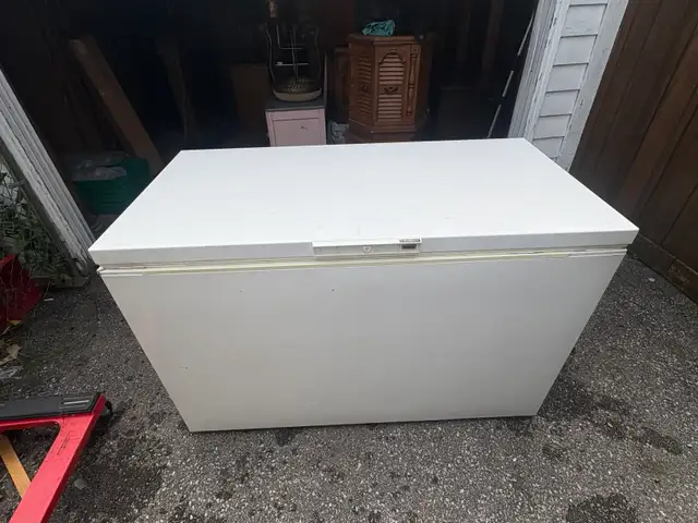 Free delivery used large Kenmore chest freezer white