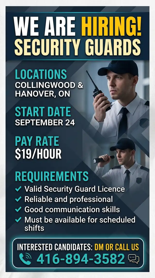 Hiring SECURITY GUARDS