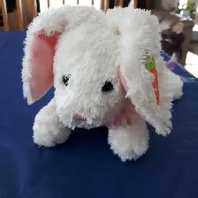 BEAU LAPIN NEUF BLANC ROSE DE 12'LONGx8'HAUT  SUPER-DOUX: $10.00