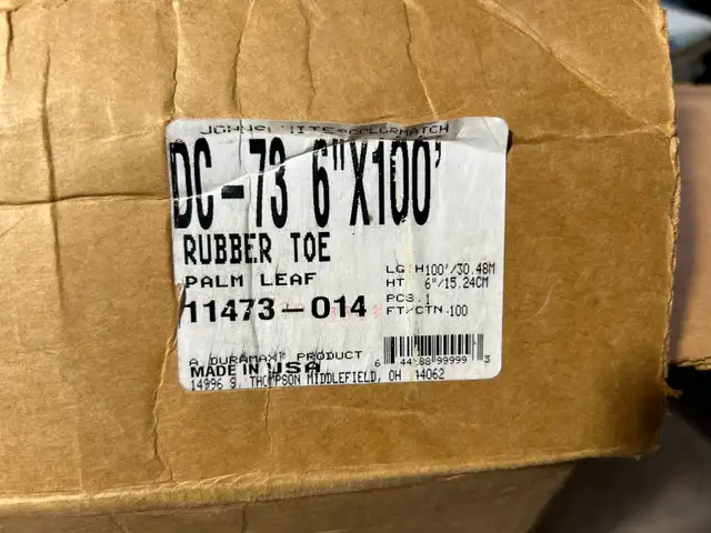 2 - 100 FT. ROLLS OF RUBBER TOE BASE BOARD MLDS4' IN BLUE AND 6