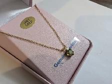 Brand New 10K Yellow Gold Peridot Necklace For Sale - Photo 2