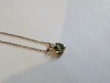 Brand New 10K Yellow Gold Peridot Necklace For Sale - Photo 7