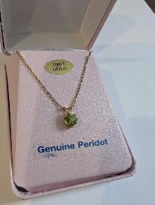 Brand New 10K Yellow Gold Peridot Necklace For Sale - Photo 9