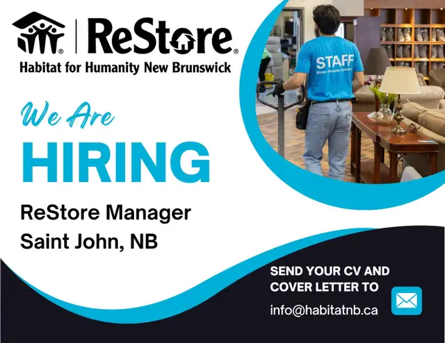 Now Hiring ReStore Manager in Saint John