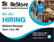 Now Hiring ReStore Manager in Saint John