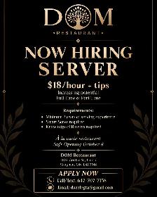Full-time server and part-time server needed