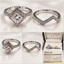 GIA certified Natural Diamond Wedding Set Platinum 1.04 Centre