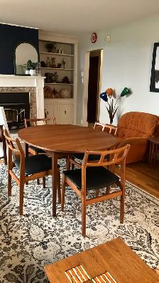 Mid century TECK TEAK Ensemble salle à manger. Oval Table chairs - Photo 8