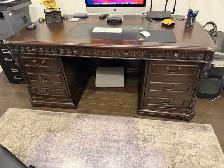 Real Hardwood Brown Color Computer Desk for Sale - Photo 2