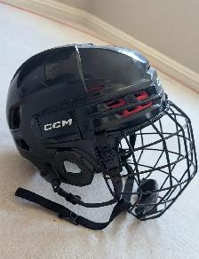 CCM 2024 Black Super Tacks X Helmet Size M with black cage. - Photo 5