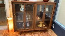 Mid century. TEAK TECK Lampe / Buffet, vitrine, bibliothèque, cr - Photo 2