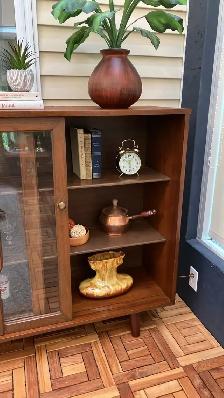Mid century. TEAK TECK Lampe / Buffet, vitrine, bibliothèque, cr - Photo 4