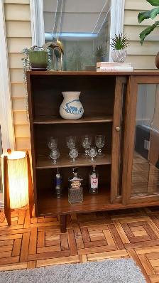 Mid century. TEAK TECK Lampe / Buffet, vitrine, bibliothèque, cr - Photo 6