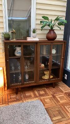 Mid century. TEAK TECK Lampe / Buffet, vitrine, bibliothèque, cr - Photo 9
