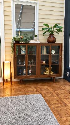 Mid century. TEAK TECK Lampe / Buffet, vitrine, bibliothèque, cr - Photo 10